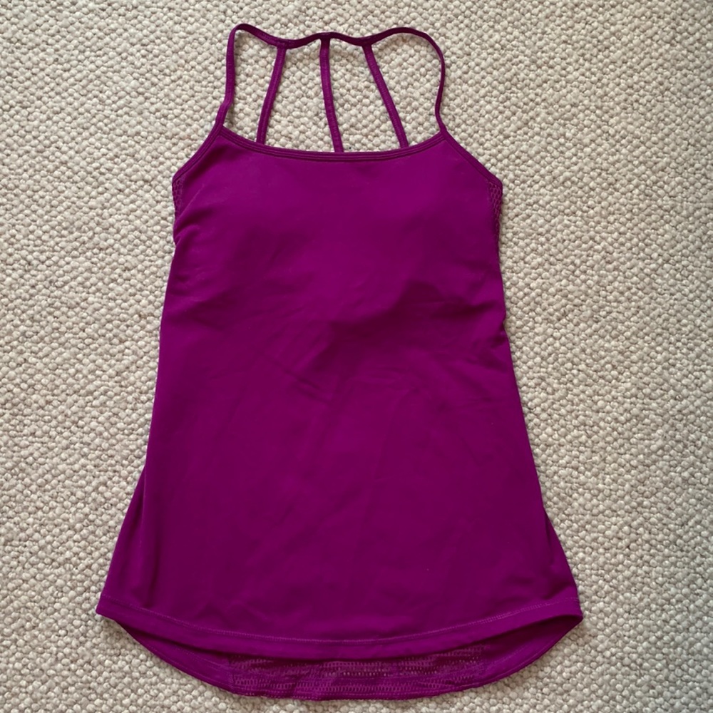 Dark pink Zella yoga tank with mesh back S